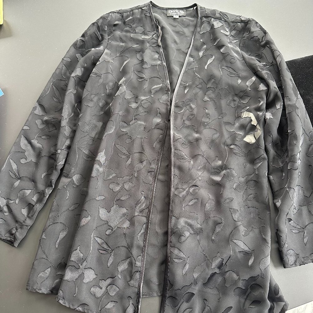 Sheer / Velvet print Cardigan